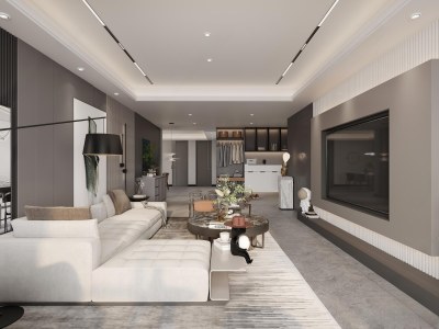 现代客餐厅3D模型下载